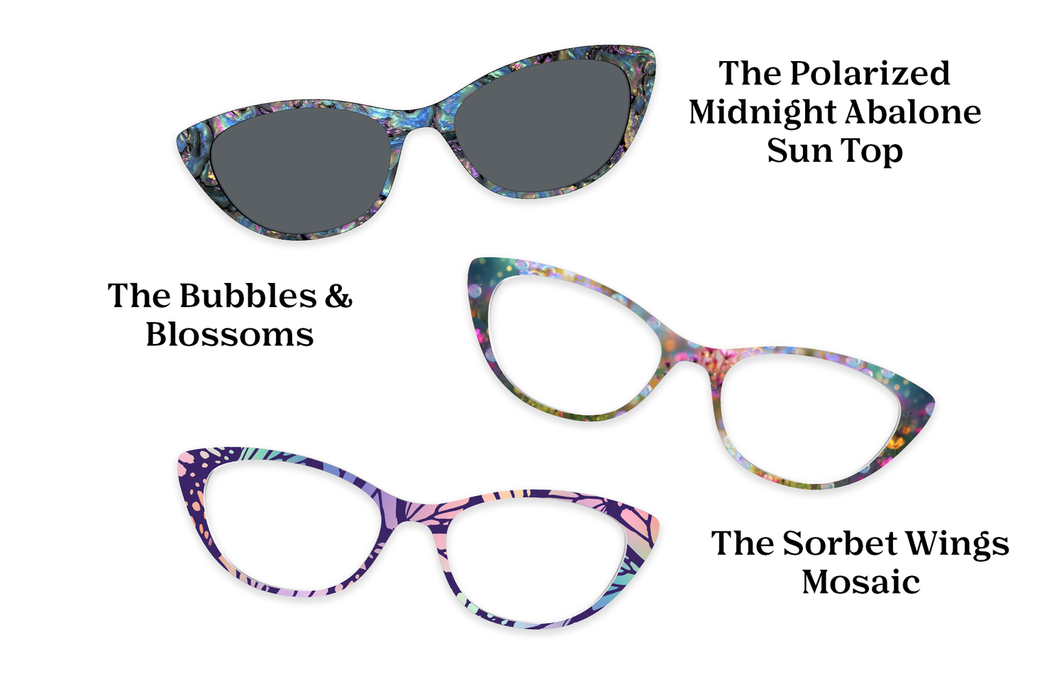 The ella - Teal Pearlized Gradient Acetate Silver Metal - Pairing Set - Pair Eyewear