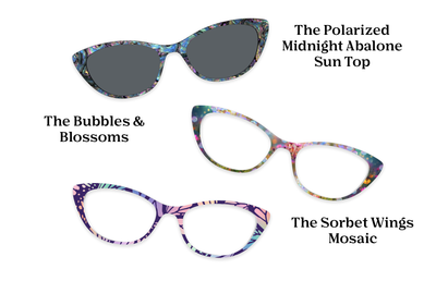 The ella - Teal Pearlized Gradient Acetate Silver Metal - Pairing Set - Pair Eyewear