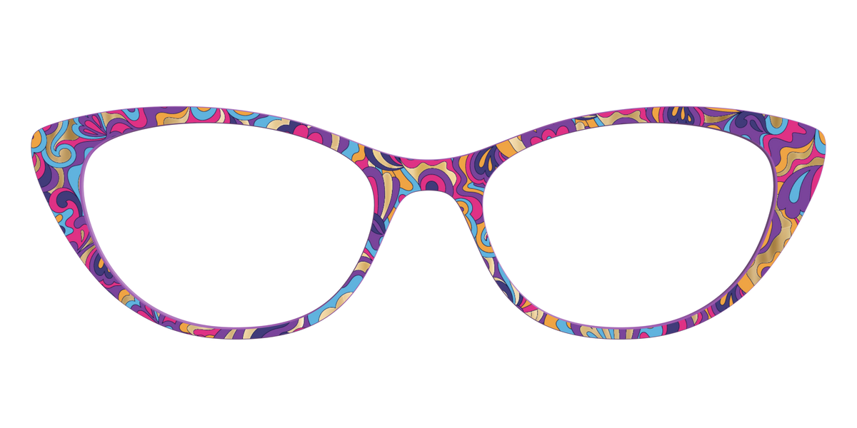 The Flower Power Paisley with Gold Foil - Front Top Image - Pair Eyewear