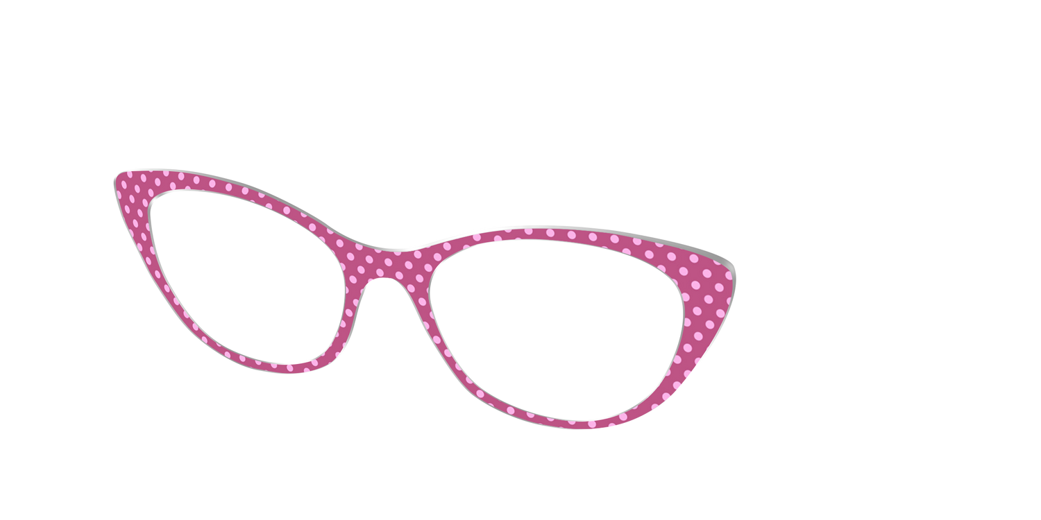 The Fuchsia Polka Dots - Angle Top Image - Pair Eyewear