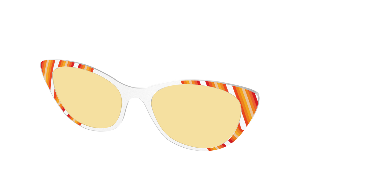 The Groovy Stripes with Citrine Yellow Lens - Angle Top Image - Pair Eyewear