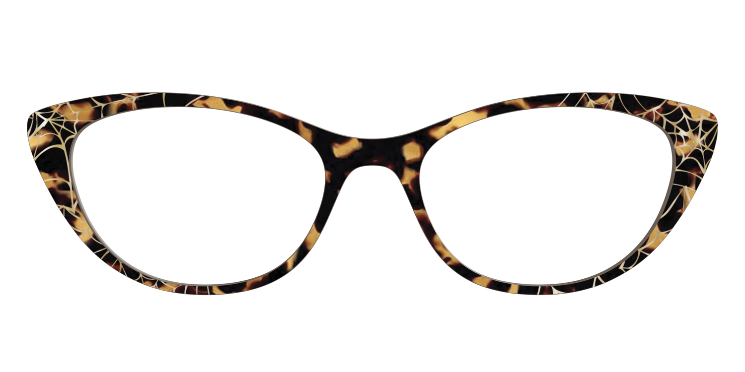The Haunted Tortoise with Gold Foil Webs - Front Top Image - Pair Eyewear