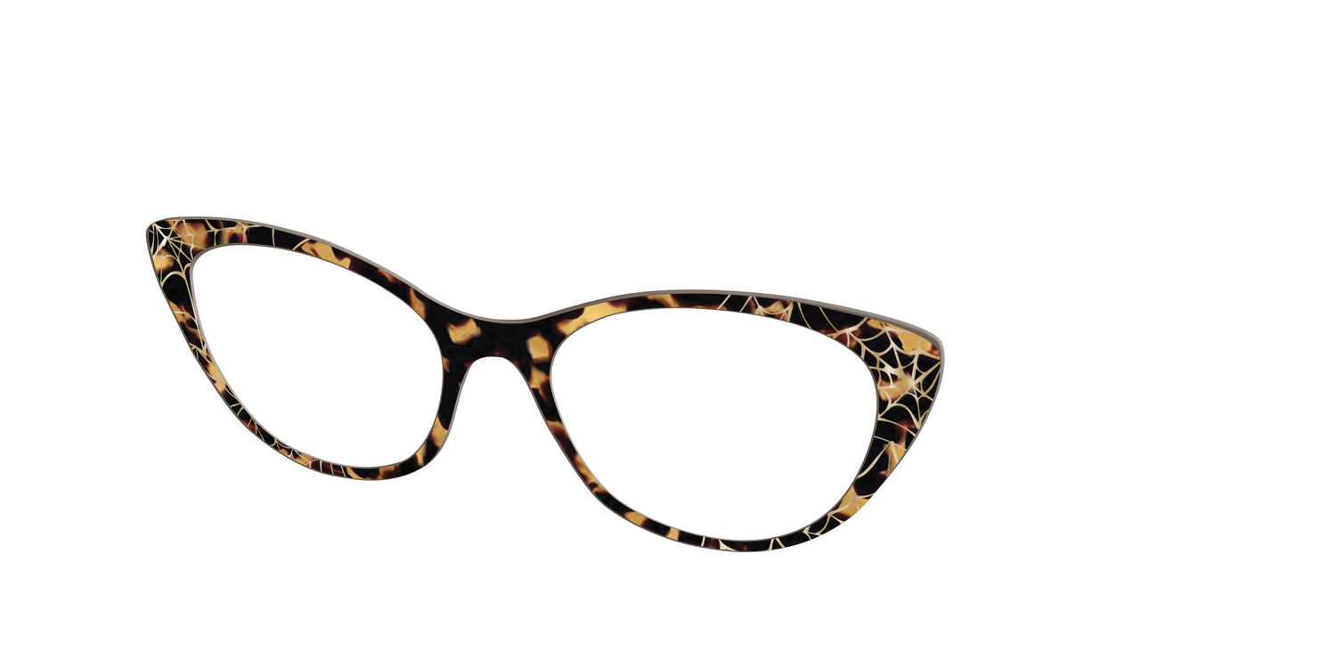 The Haunted Tortoise with Gold Foil Webs - Angle Top Image - Pair Eyewear