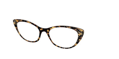 The Haunted Tortoise with Gold Foil Webs - Angle Top Thumbnail - Pair Eyewear