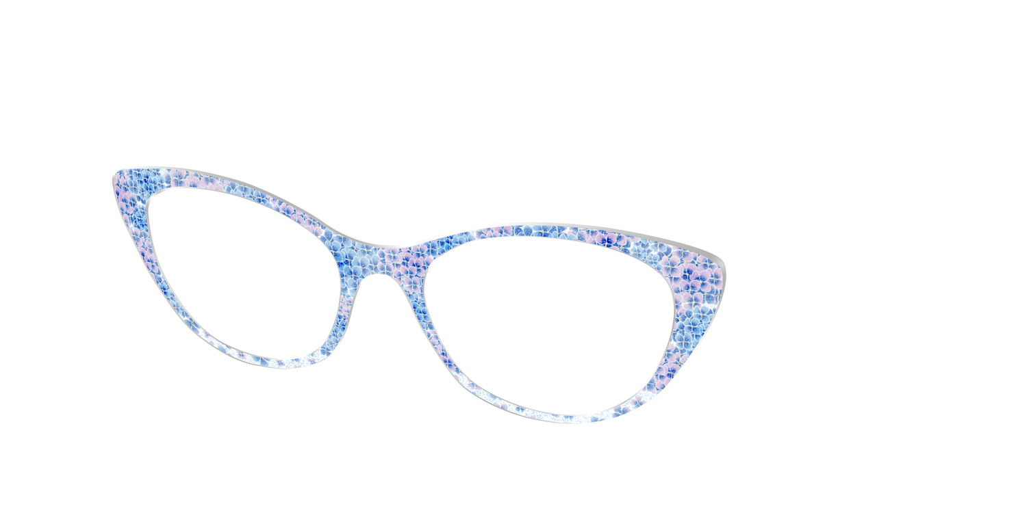 The Hydrangea Confetti Crystal with Gold Foil - Angle Top Image - Pair Eyewear