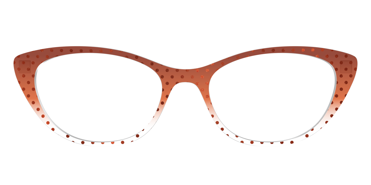 The Inferno Orange Gradient Crystal Polka Dots - Front Top Image - Pair Eyewear