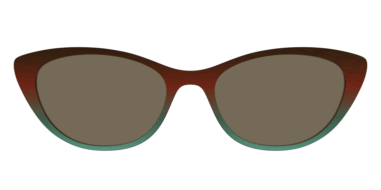 The Polarized Mahogany to Juniper Woodgrain Sun Top - Front Top Image - Pair Eyewear