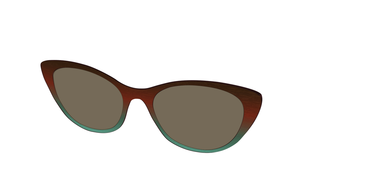 The Polarized Mahogany to Juniper Woodgrain Sun Top - Angle Top Image - Pair Eyewear