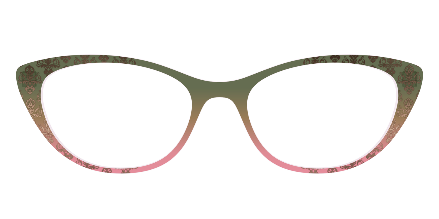 The Olive to Rose Trellis with Champagne Foil - Front Top Image - Pair Eyewear