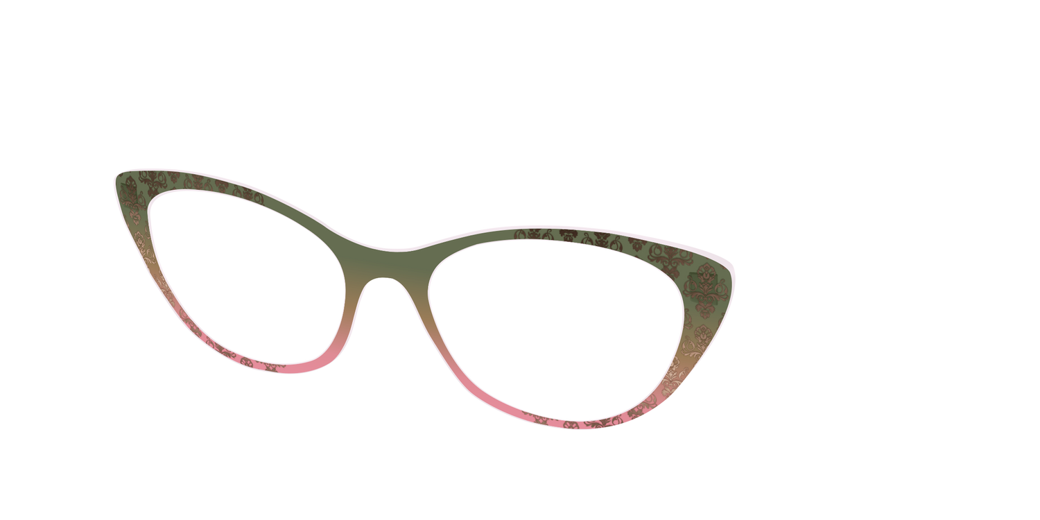 The Olive to Rose Trellis with Champagne Foil - Angle Top Image - Pair Eyewear