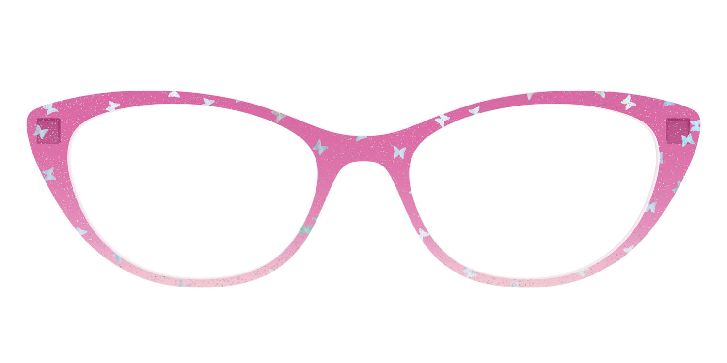 The Pink Butterfly Sparkle Crystal - Front Top Image - Pair Eyewear