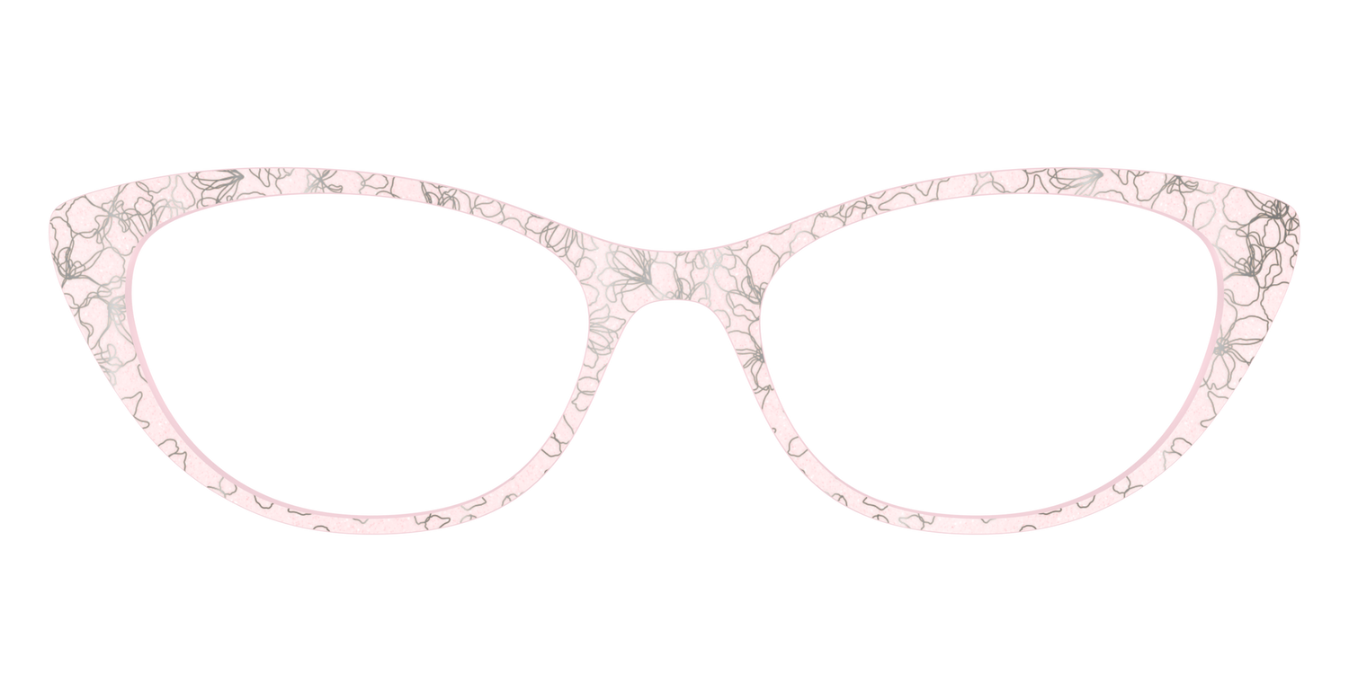 The Pink Shimmer Petals with Silver Foil - Front Top Image - Pair Eyewear