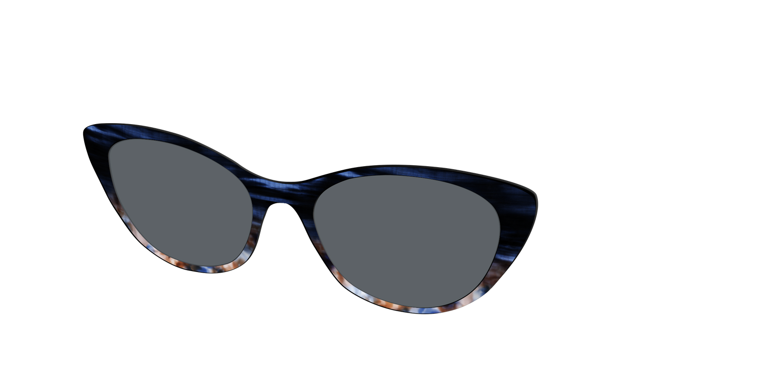 The Polarized Blue Horn Tortoise Sun Top - Angle Top Image - Pair Eyewear