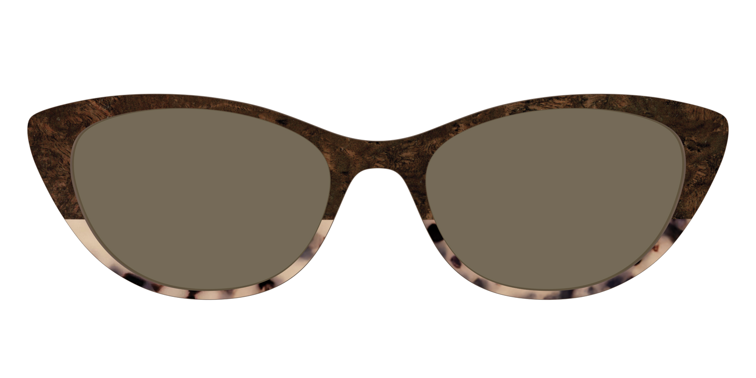 The Polarized Dark Oak Tortoise Split Sun Top - Front Top Image - Pair Eyewear