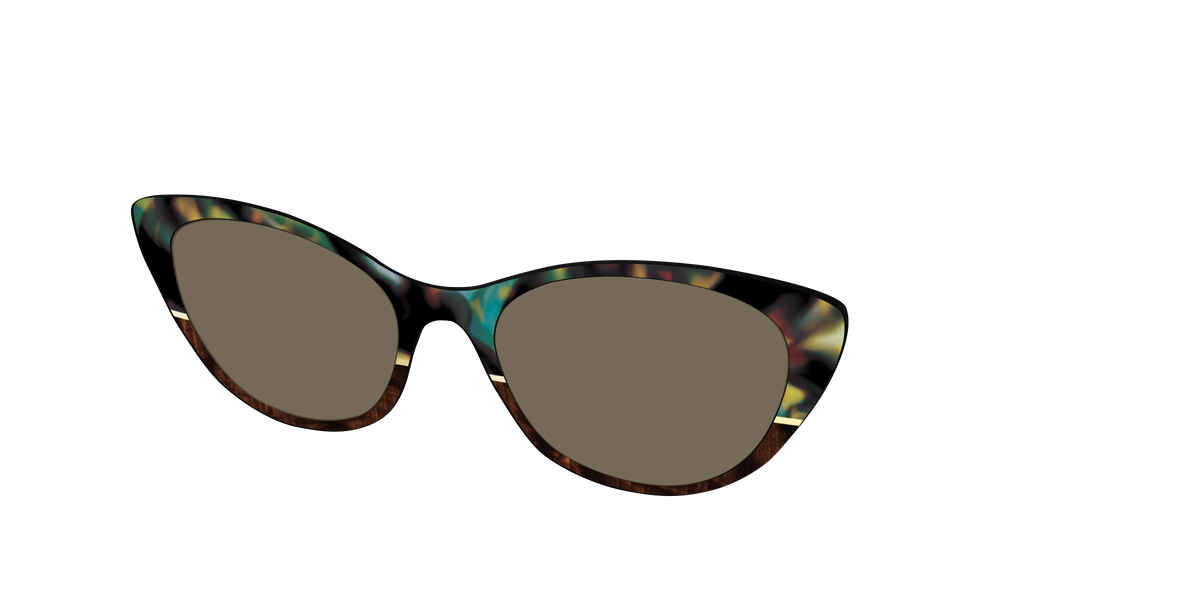 The Polarized Mirage Split with Gold Foil Sun Top - Angle Top Image - Pair Eyewear