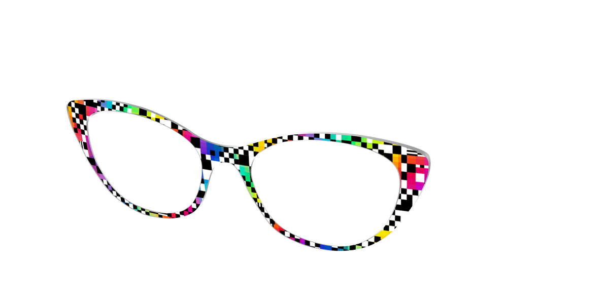 The Prismatic Check - Angle Top Image - Pair Eyewear