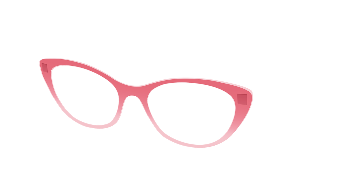 The Red to Coral Gradient Crystal - Angle Top Image - Pair Eyewear