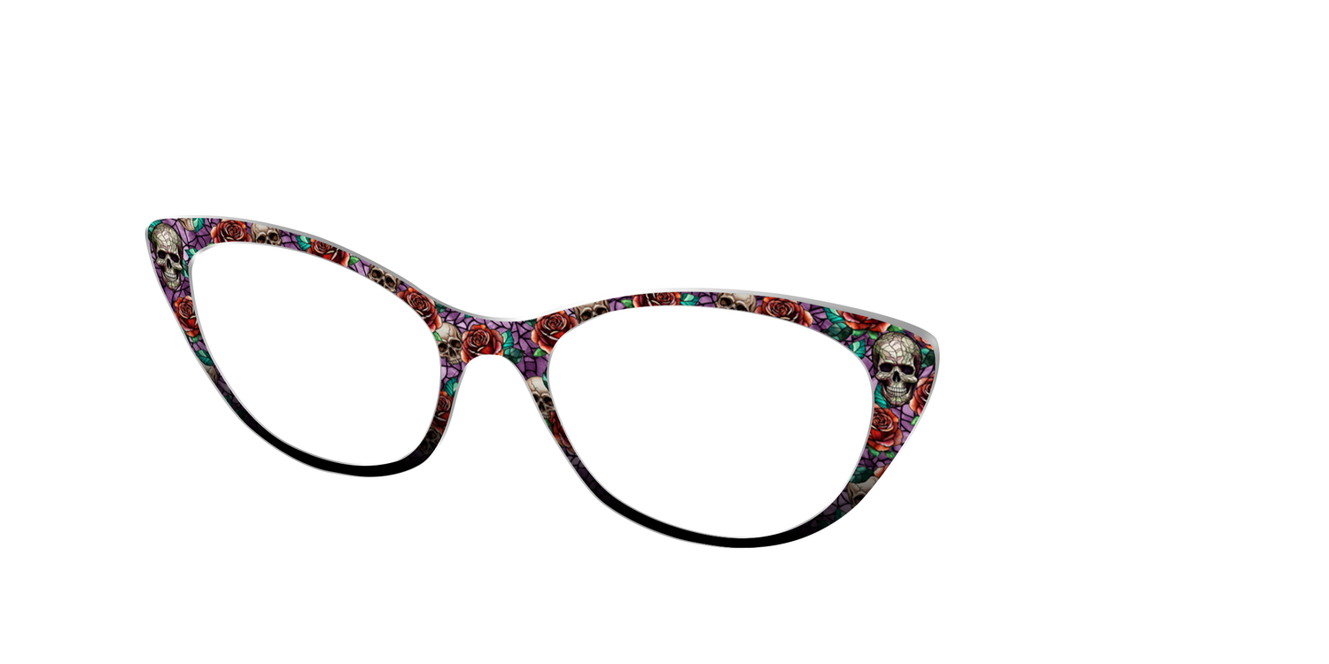 The Skull & Thorn Stained Glass - Angle Top Image - Pair Eyewear