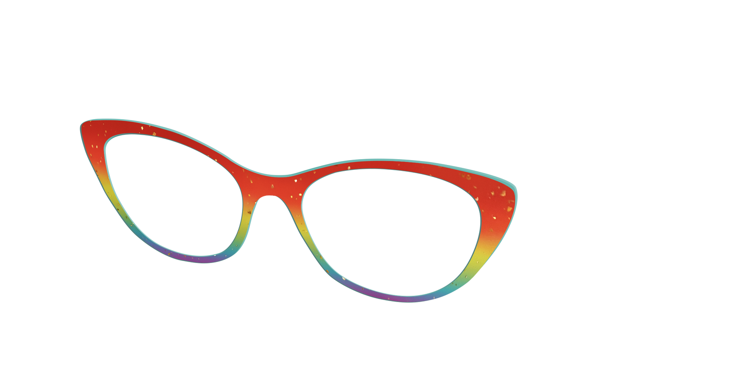 The Spectrum Gradient with Gold Flakes - Angle Top Image - Pair Eyewear