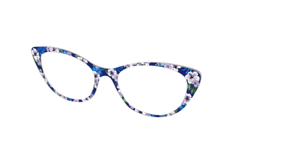 The Tropical Blue Blossoms - Angle Top Thumbnail - Pair Eyewear