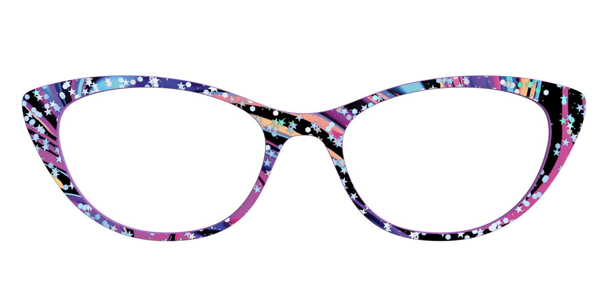 The Vaporwave Marble with Star Glitter - Front Top Image - Pair Eyewear