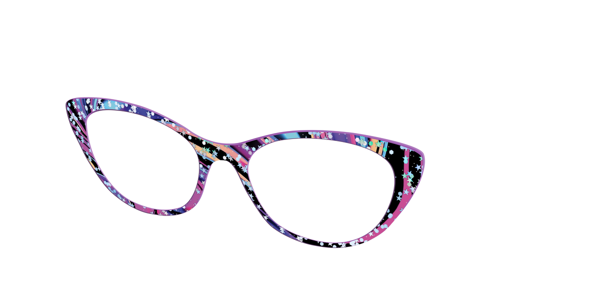 The Vaporwave Marble with Star Glitter - Angle Top Image - Pair Eyewear