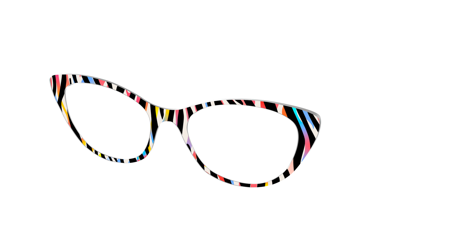 The Vivid Zebra Stripes - Angle Top Image - Pair Eyewear