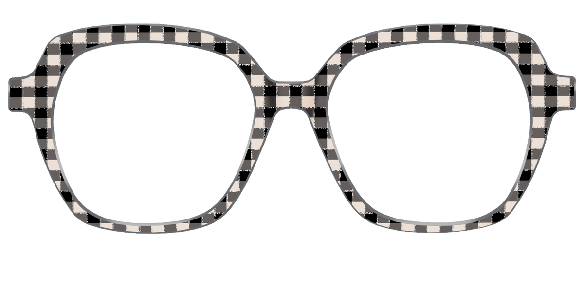 The Black Buffalo Check with Glitter - Front Top Image - Pair Eyewear
