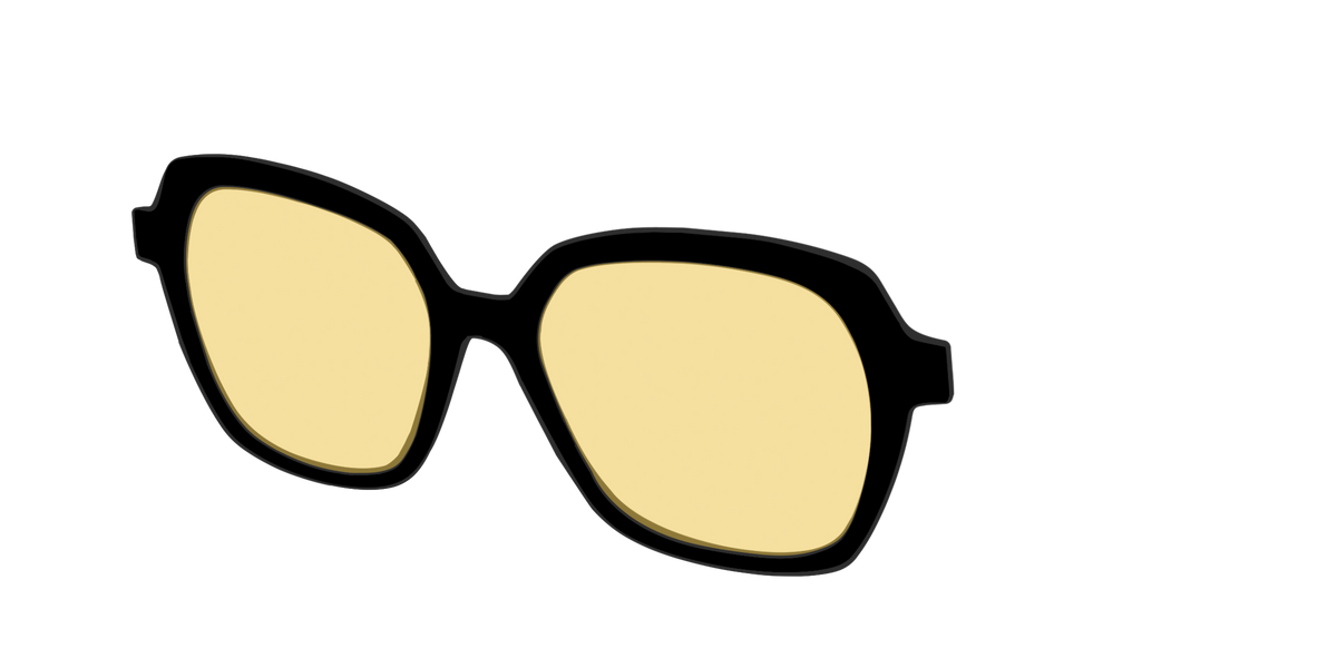 The Black With Citrine Yellow lens - Angle Top Image - Pair Eyewear