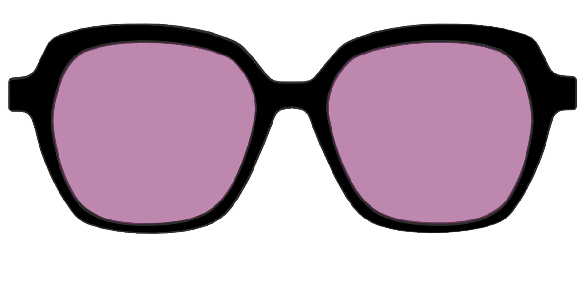 The Black with Pink Racquet Sport lens - Front Top Image - Pair Eyewear