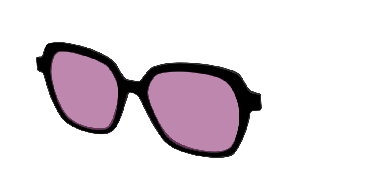 The Black with Pink Racquet Sport lens - Angle Top Image - Pair Eyewear