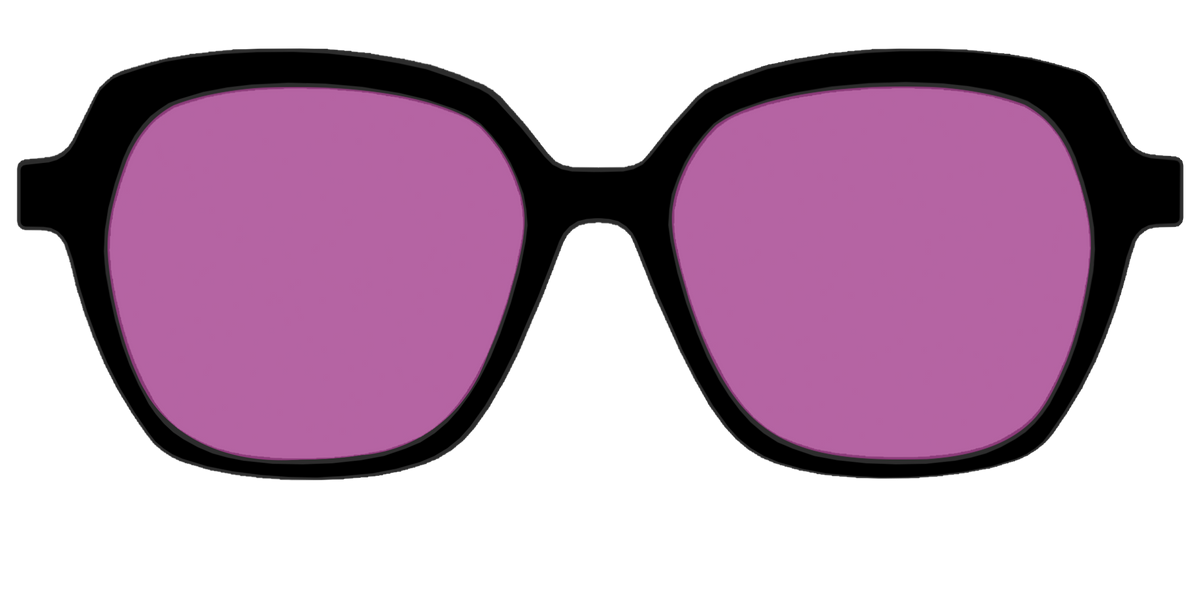 The Black with Violet Golf lens - Front Top Image - Pair Eyewear