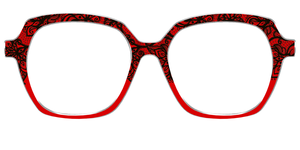 The Blood Red Lace Split - Front Top Image - Pair Eyewear