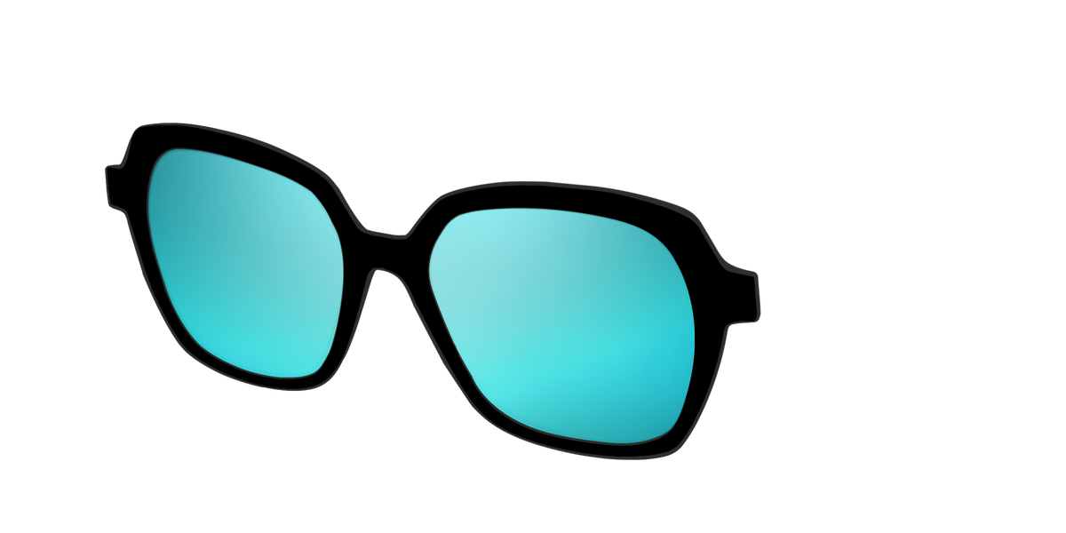 The Polarized Blue Reflective Sun Top - Angle Top Image - Pair Eyewear