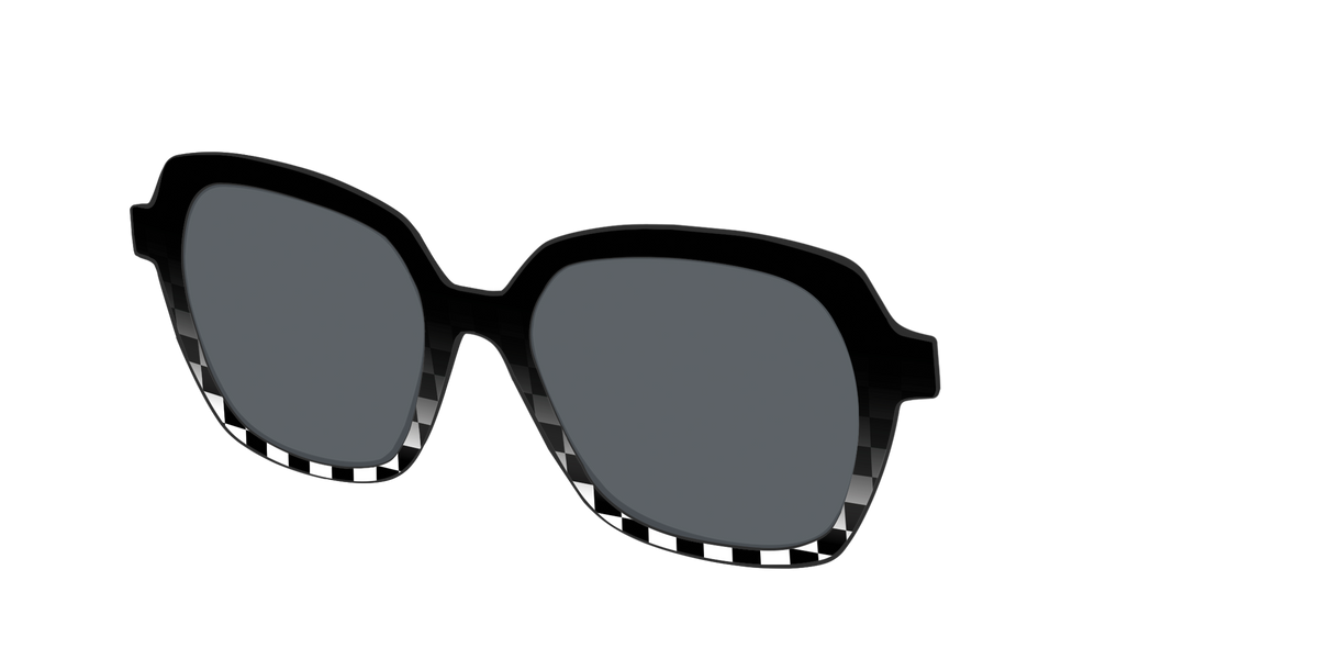 The Polarized Checkerboard Fade Sun Top - Angle Top Image - Pair Eyewear