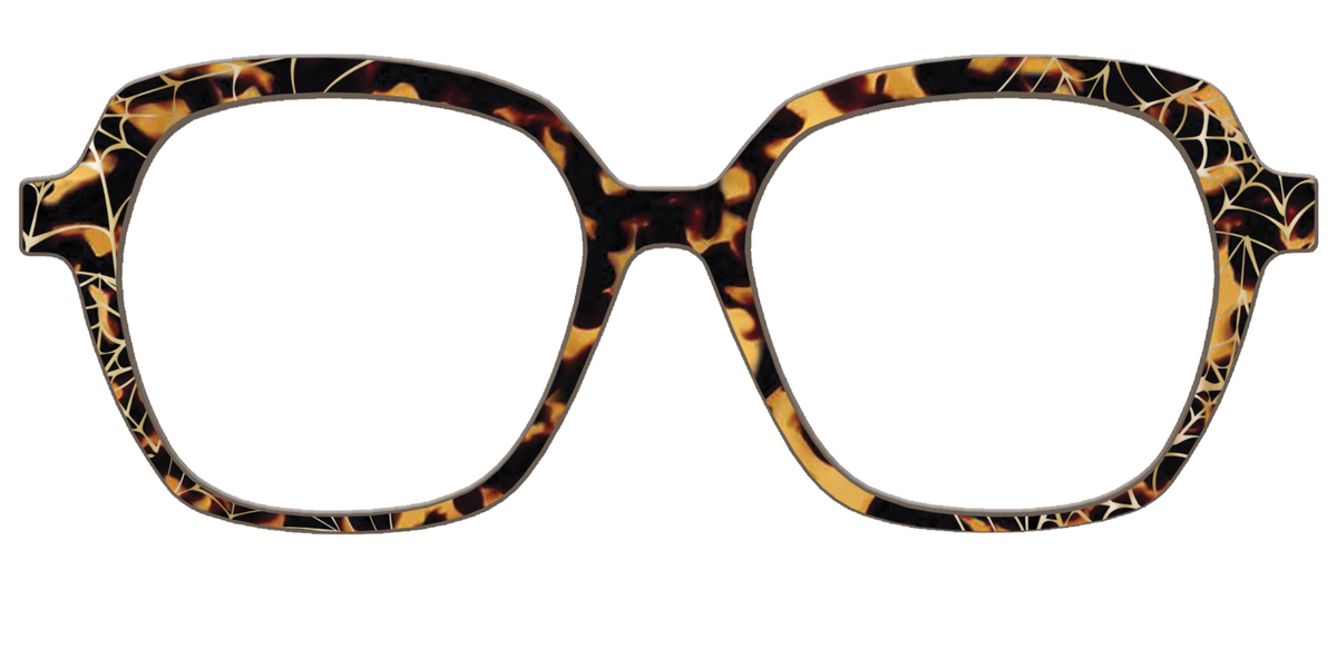 The Haunted Tortoise with Gold Foil Webs - Front Top Image - Pair Eyewear