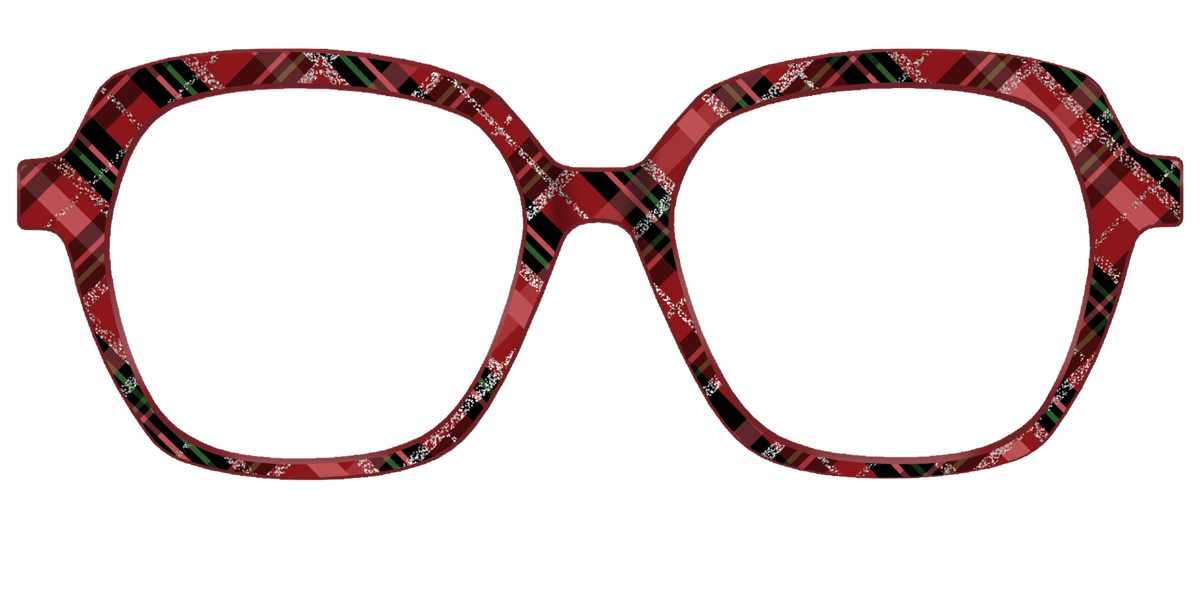 The Holly Plaid with Glitter - Front Top Image - Pair Eyewear