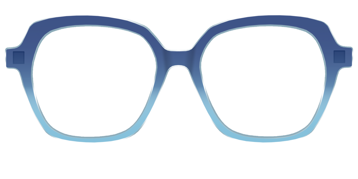 The Indigo to Sky Blue Gradient Crystal - Front Top Image - Pair Eyewear
