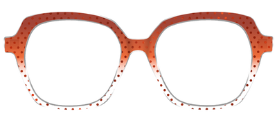 The Inferno Orange Gradient Crystal Polka Dots - Front Top Thumbnail - Pair Eyewear