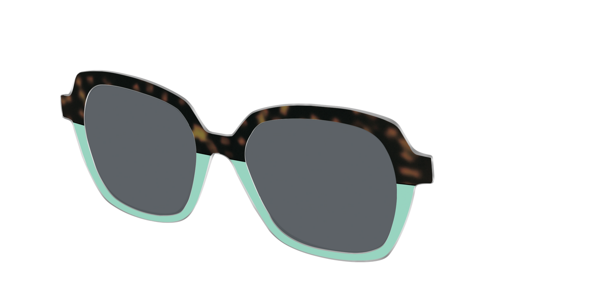 The Polarized Matcha Split Sun Top - Angle Top Image - Pair Eyewear