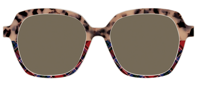 The Polarized Cookie Dough Tortoise & Plaid Split Sun Top - Front Top Thumbnail - Pair Eyewear