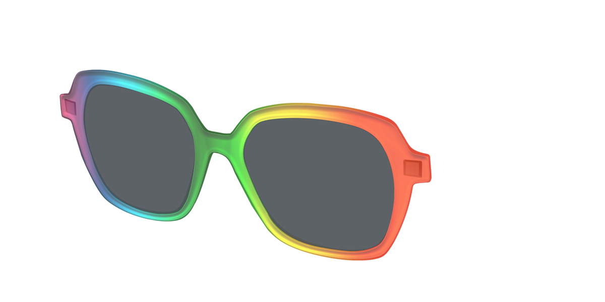 The Polarized Rainbow Gradient Sun Top - Angle Top Image - Pair Eyewear