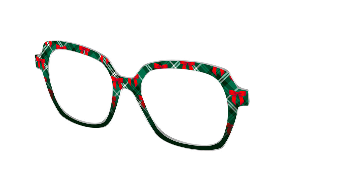 The Ribbon-Clad Plaid - Angle Top Image - Pair Eyewear