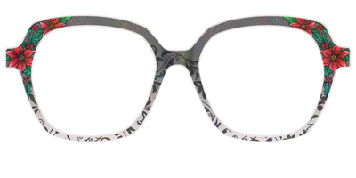The Romantic Poinsettia Holographic Crystal - Front Top Thumbnail - Pair Eyewear