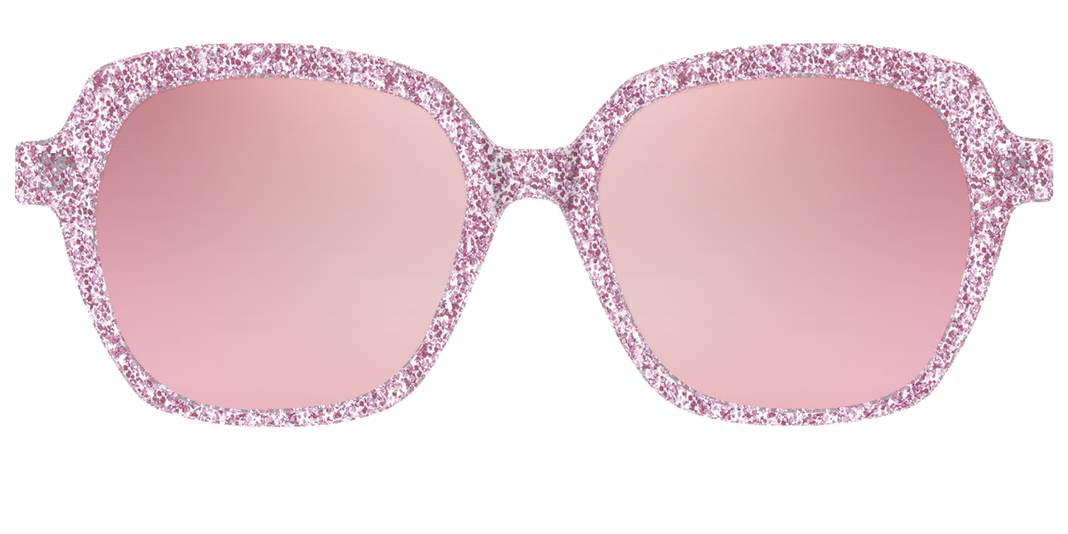 The Polarized Rose Gold Sparkle Sun Top - Front Top Image - Pair Eyewear