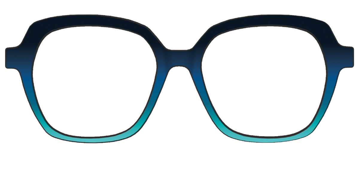 The Royal Blue to Seafoam Gradient - Front Top Image - Pair Eyewear