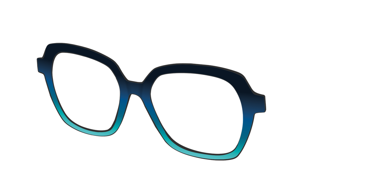 The Royal Blue to Seafoam Gradient - Angle Top Image - Pair Eyewear