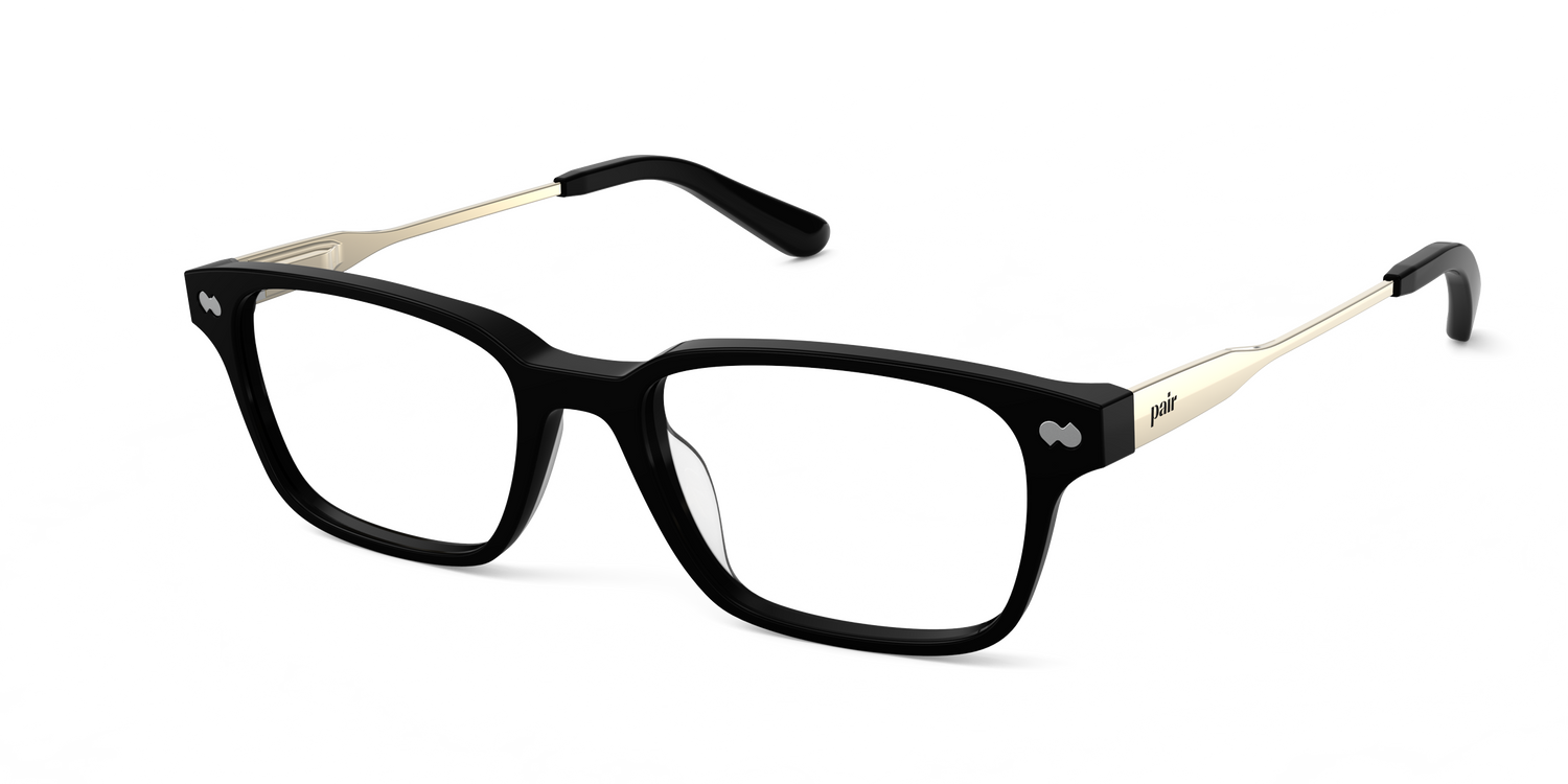 The Finley - Mixed Material Black Gold Metal