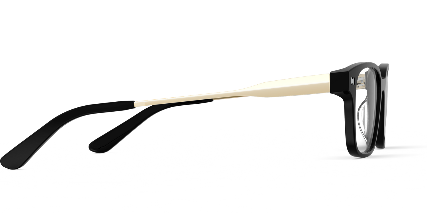 The Finley - Mixed Material Black Gold Metal