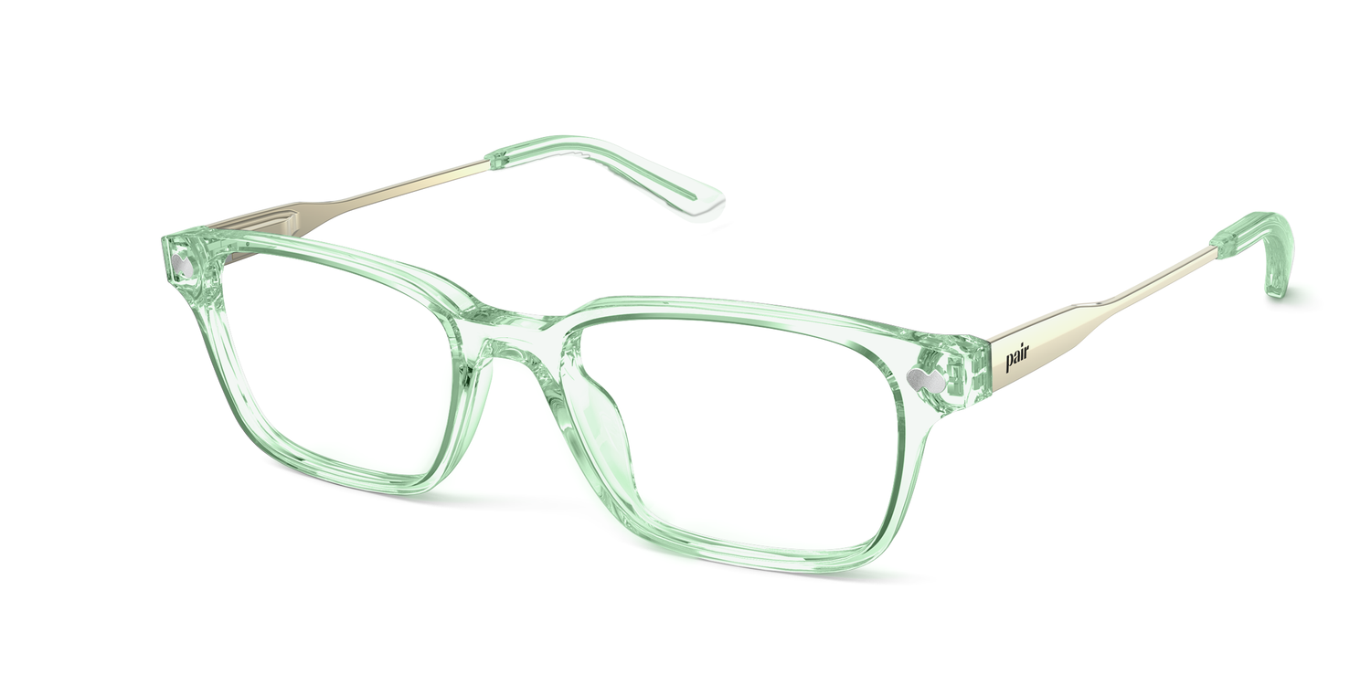 The Finley - Mixed Material Green Clear Gold Metal